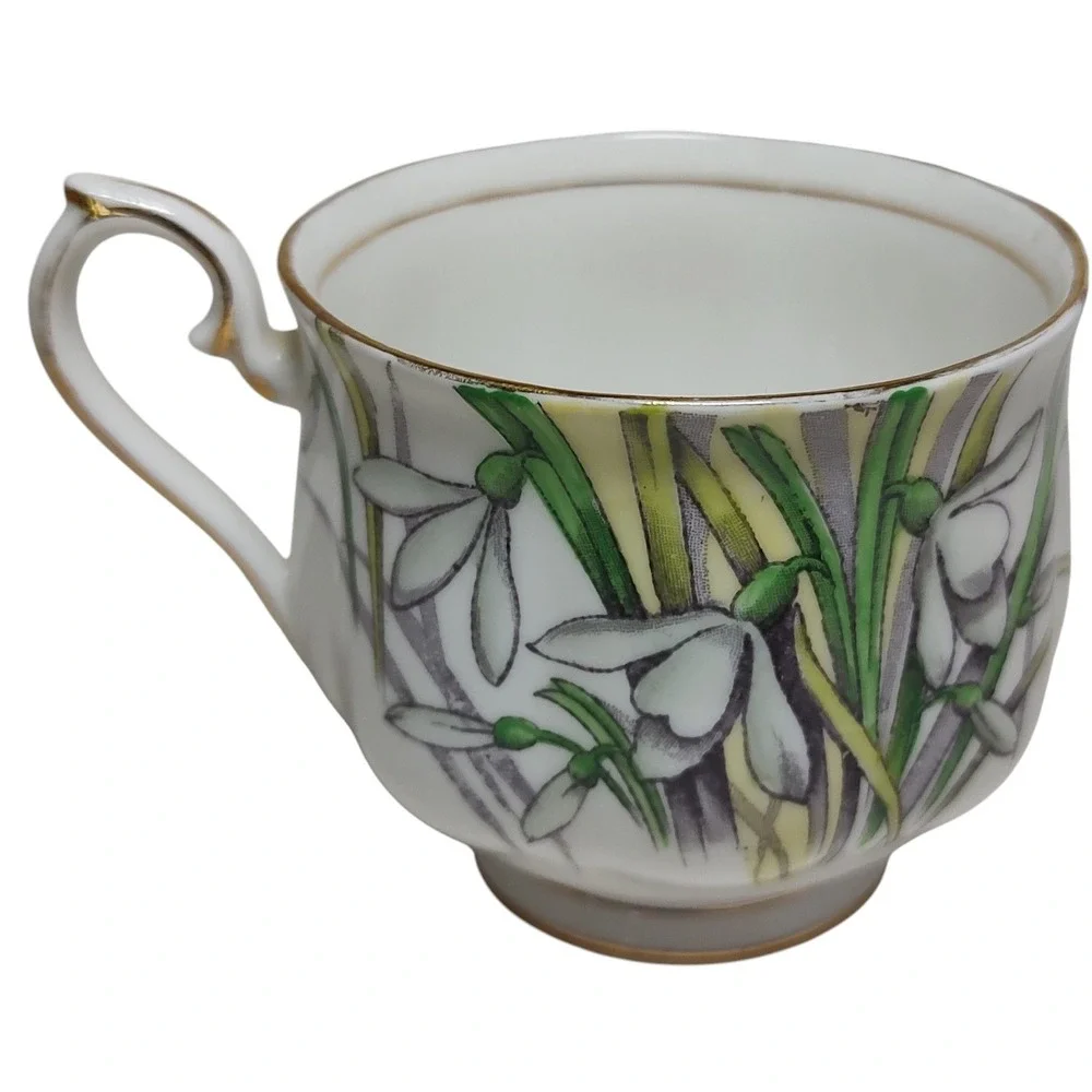 Royal Albert Teacup England‎ Bone China Snowdrop Flower Of Month Hand Painted